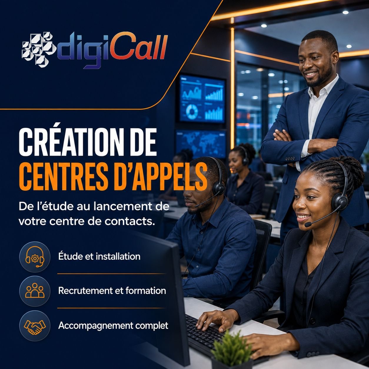 Création et mise en place de centres d'appels